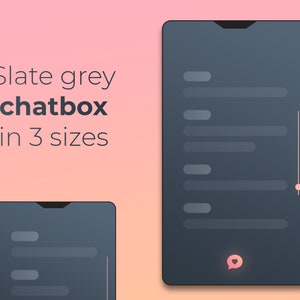 Minimal Twitch Chatbox, Minimalistic Slate Grey Chat Box for Streamers and Content Creators, Aesthetic Chat Overlay, Comes in 3 Sizes