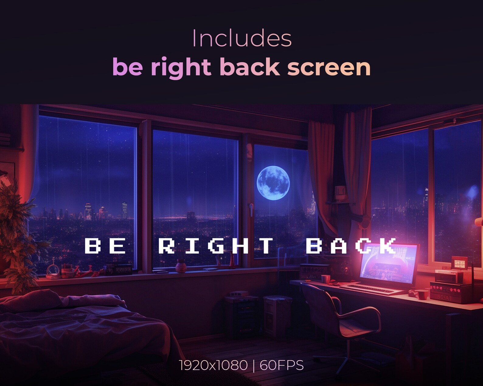 4 Stream Screens | Lofi Stream Screens | Animated Background | Vtuber ...