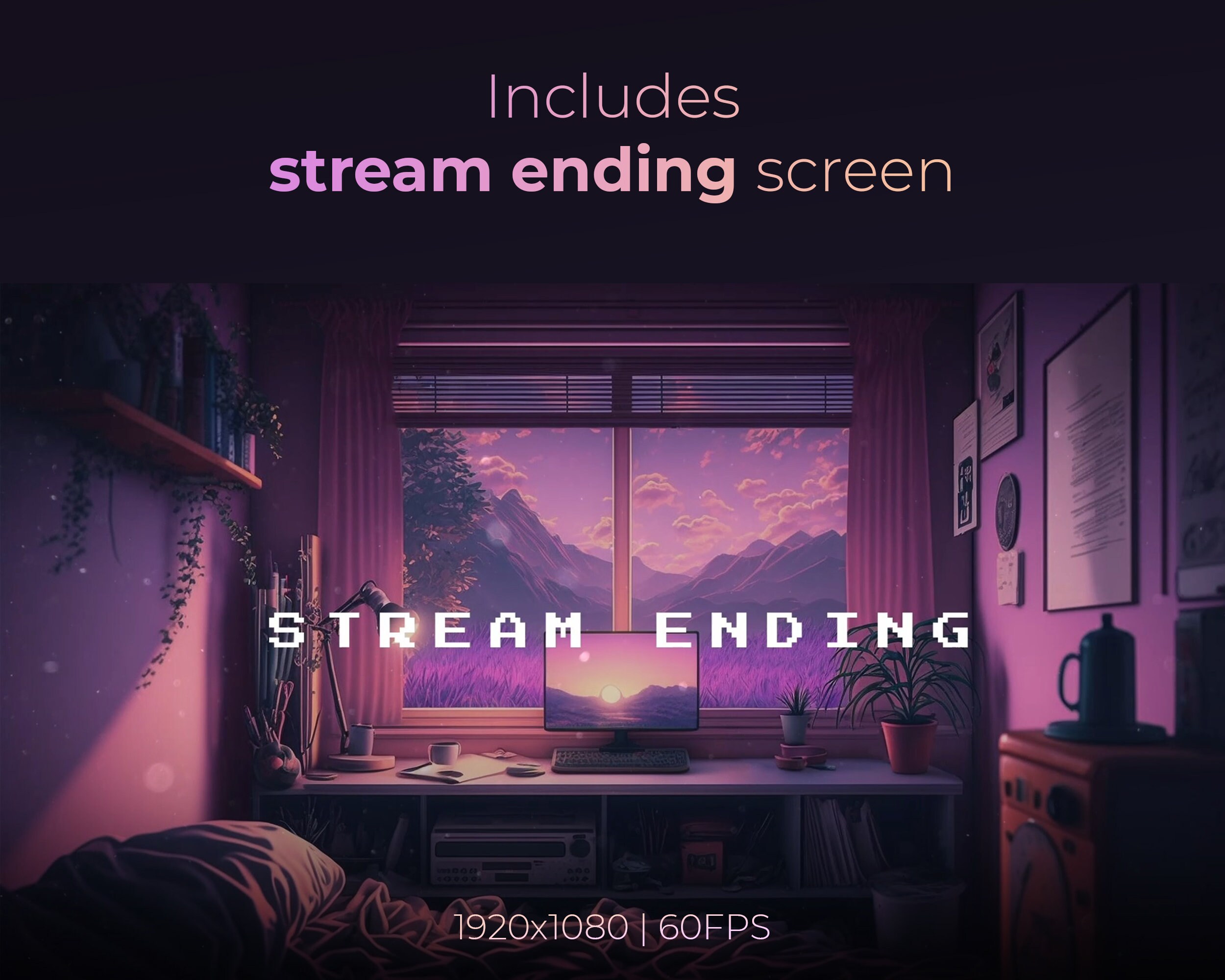 4 Stream Screens | Lofi Stream Screens | Animated Background | Vtuber ...