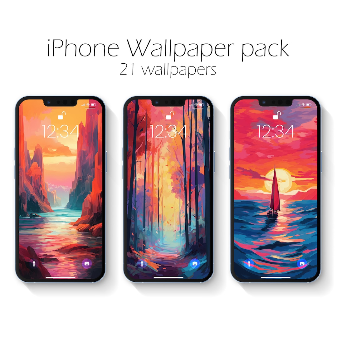 Abstract Art Landscape iPhone Wallpaper Pack, 21 Beautiful Images, JPG