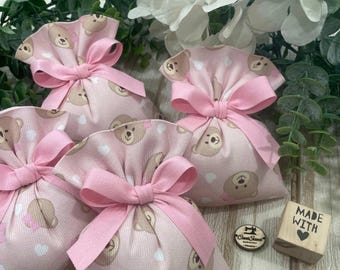Sac rose sur mesure à motif ours en peluche