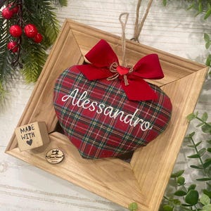 Tartan Heart with Embroidery