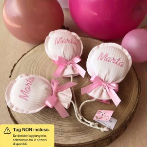Rosa-weiß gestreifte Ballon-Tasche