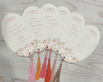 Personalized Shaped Menu with Tassel