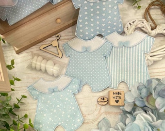 Combinaison mini tailleur avec porte-confettis, bleue