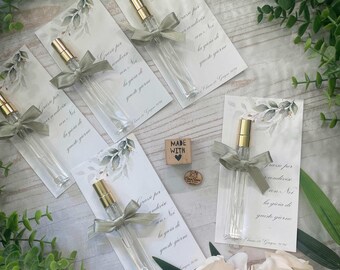 Perfume Spray with Leaf Theme Card and Personalized Phrase