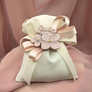 Sacchetto Sartoriale con Calamita Fiori Ortensia Rosa Cipria