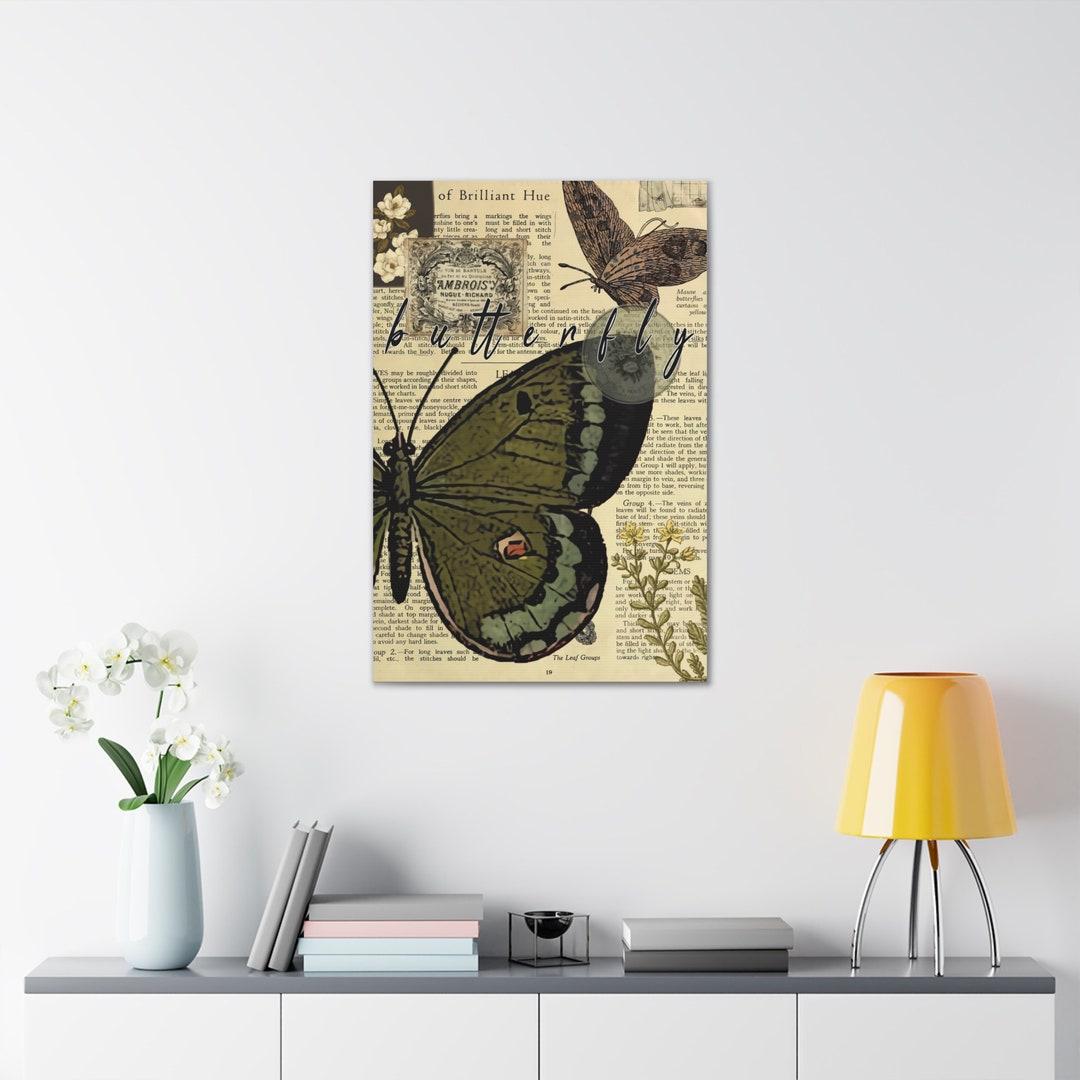 Vintage Butterfly Wall Art Aesthetic Printable Wall Art With Retro