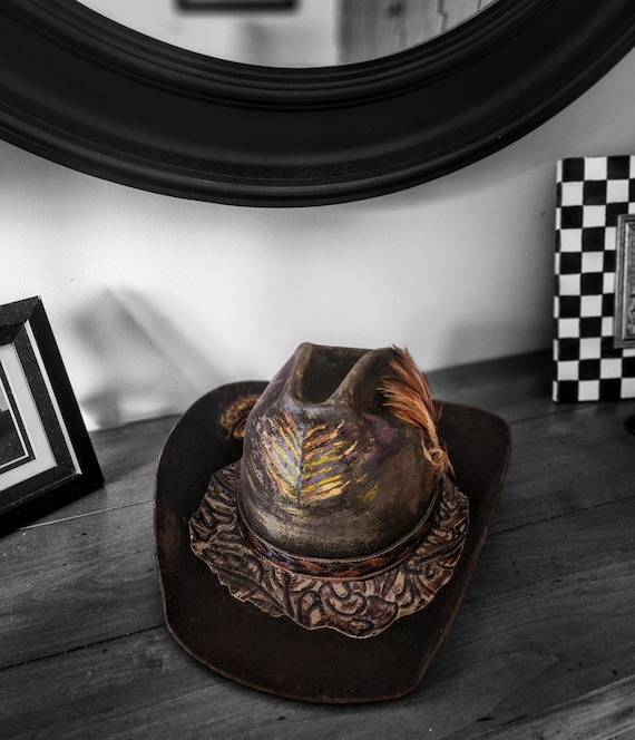 Hand-painted Fedora: Restored Western Cowboy Hat With  display picture 1