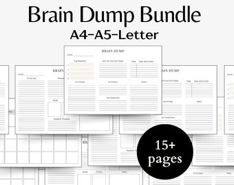 Brain Dump Planner Bundle Mind Map Template ADHD Weekly Planner Daily To Do List Minimalist Productivity Digital Planner Priority Matrix PDF