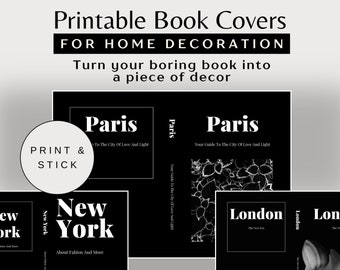 Decorative Fake Book Cover Template Faux Coffee Table Books Printable Fashion Digital Book Cover Home Decor Books Set Book Cover for Journal