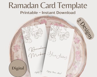 Ramadan Tabelkaart Sjabloon Afdrukbare Ramadan Sofra Kaart Ramadan Decoratie Digitale Iftar Kaart Plaat Papieren Schotel Tafel Decor Ramadan Geschenken