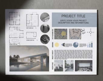 Architecture Poster Presentation Template Architecture Drawings Board Editable Template Interior Design Clients Canva Presentation Design