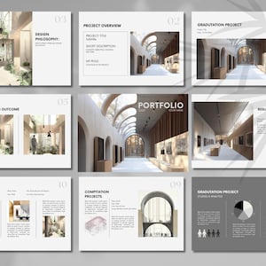 Architecture Portfolio Template, Architect Template Canva, Interior Design Editable Portfolio, Architect CV, Architecture Presentation