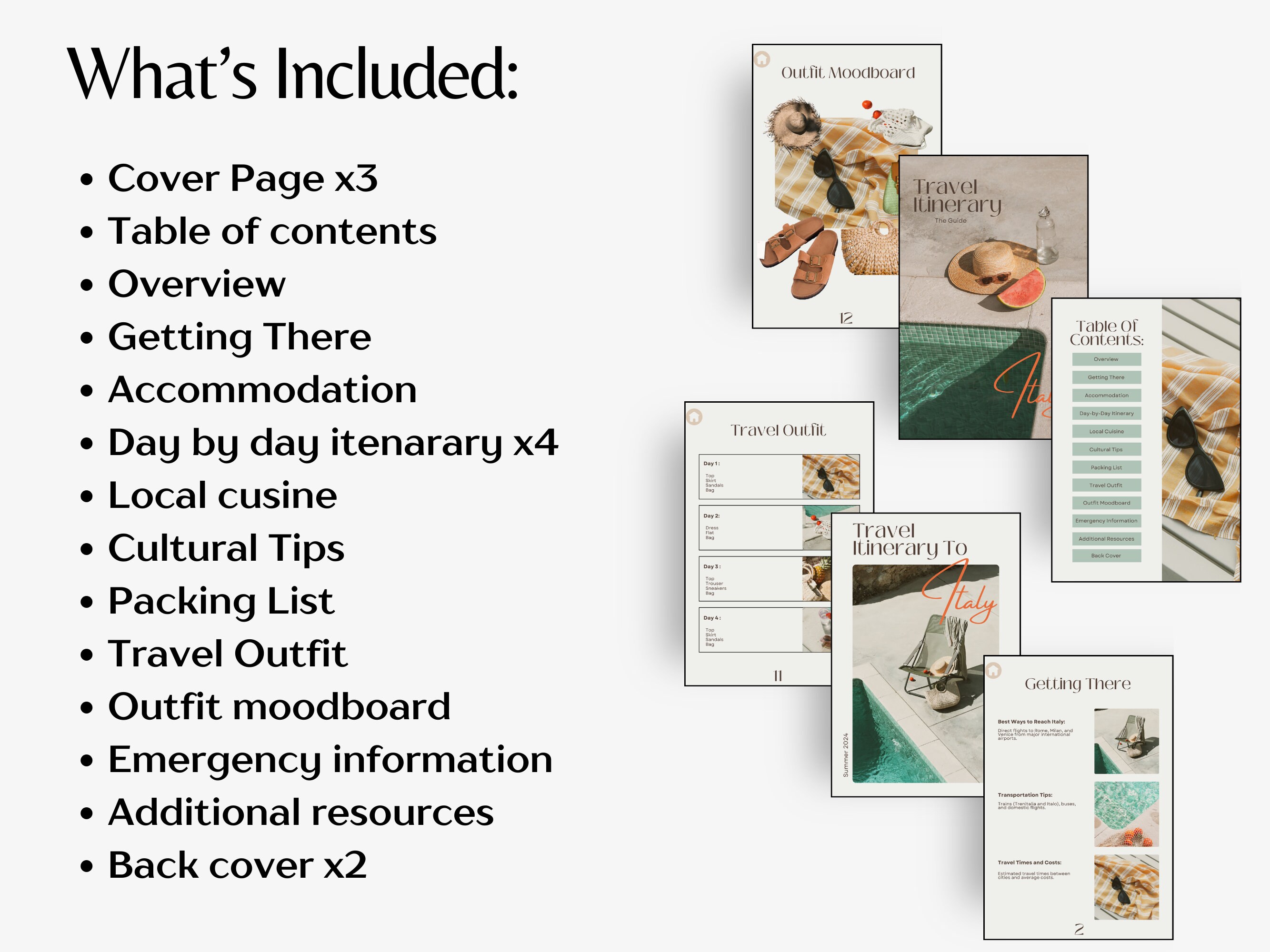 Travel Itinerary Template Printable Travel Guide Editable Trip Book ...
