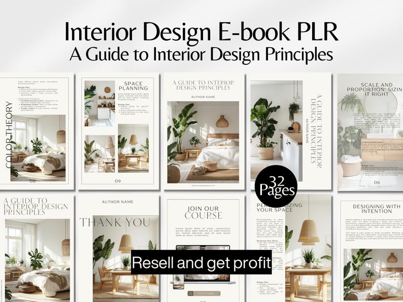 Interior Design Ebook, PLR Canva E-book, Home Decor Ebook, Interior ...