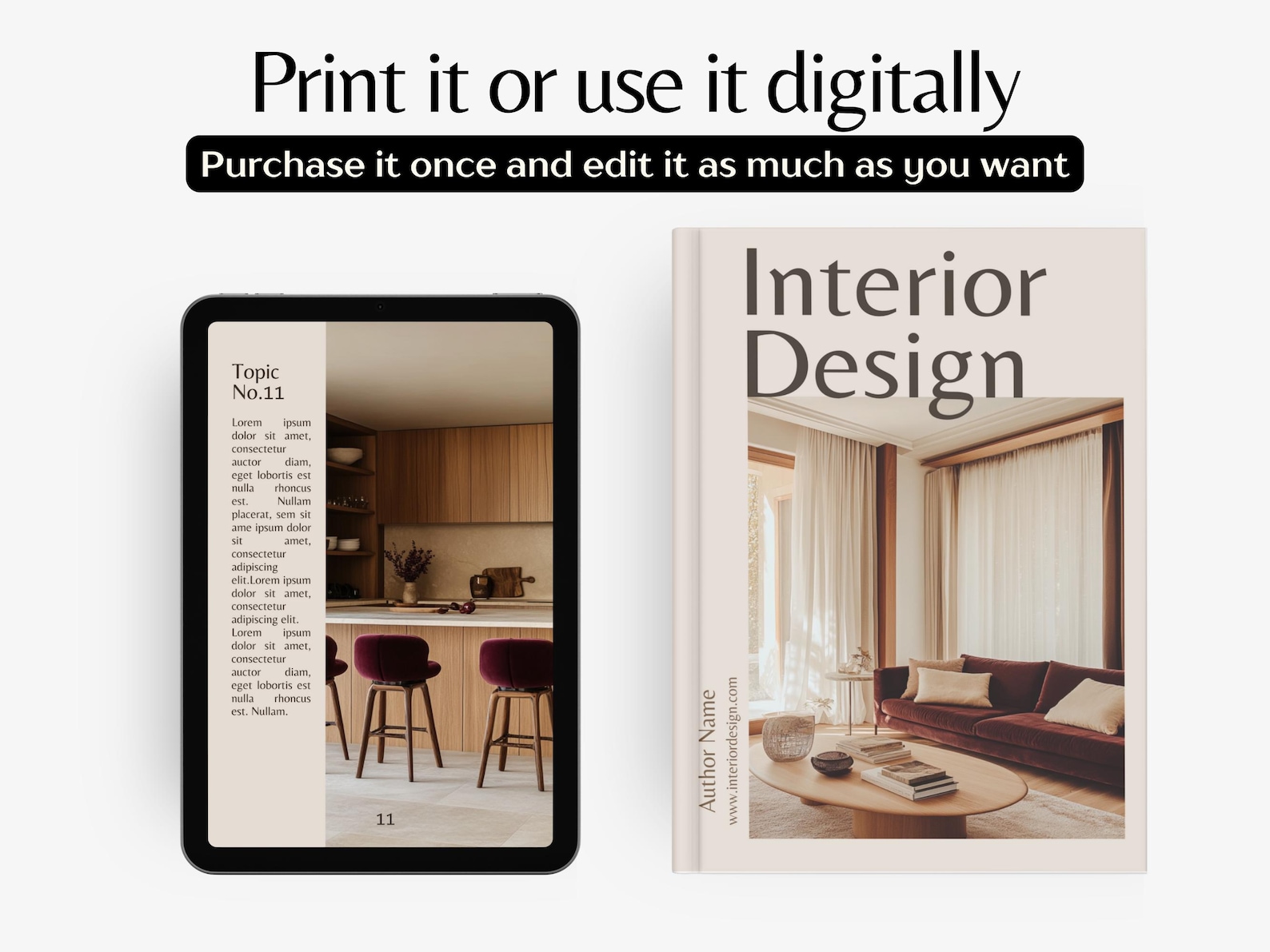 Interior Design Ebook Template Canva Editable Ebook Template Home Decor ...