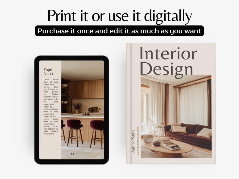 Interior Design Ebook Template Canva Editable Ebook Template Home Decor ...