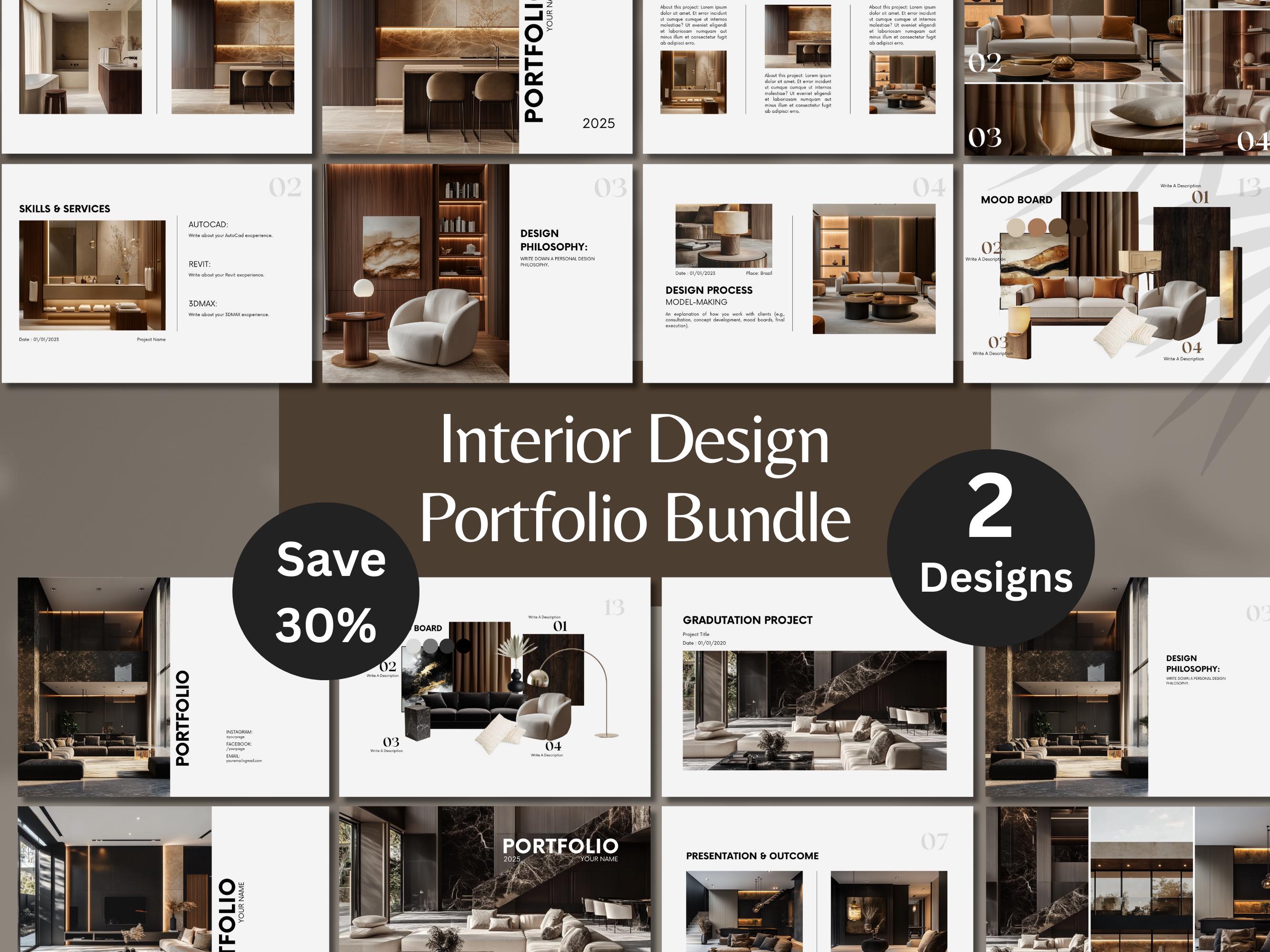 Interior Design Bundle, Interior Design Portfolio Template, Luxury ...