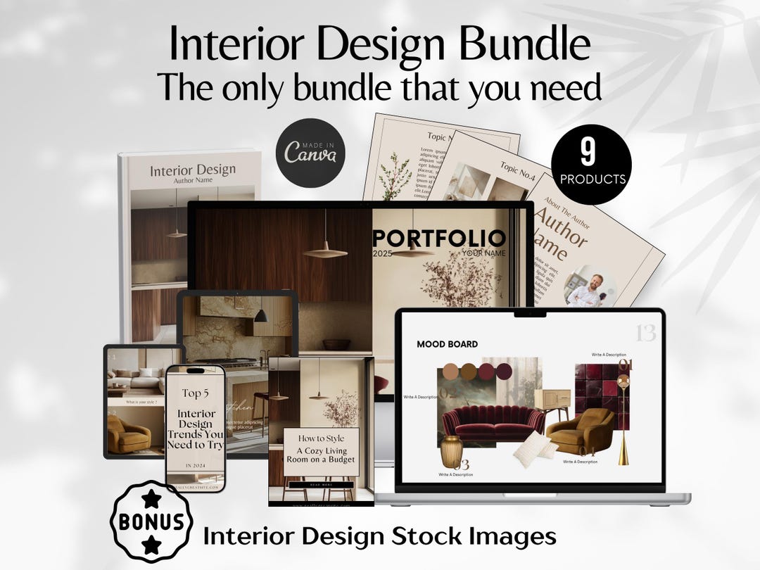 Interior Design Template Bundle, Interior Design Presentation Bundle ...