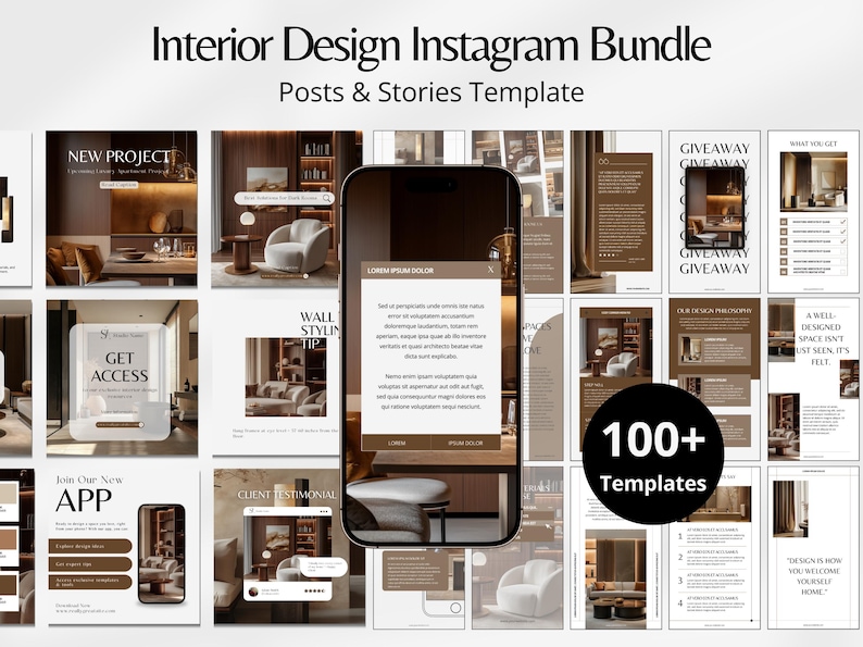 Interior Design Instagram Bundle, Interior Design Templates, Home Decor ...