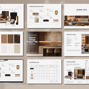 Interior Design Presentation Template Interior Design Project Proposal Furniture Board Mood Board Canva Client Proposal Room Color Palette