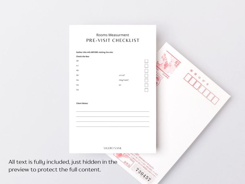 Site Measure Checklist Interior Design Room Measuring Template Interior ...