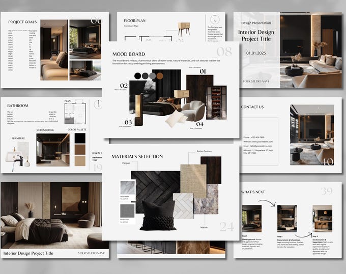 Interior Design Moodboard - Architektur Portfolio Projektvorschlag ...