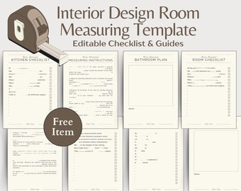 Rooms Measure Checklist Interior Design Site Measurement Template Editable Home Dimension Taking Guide Canva Template For Interior Designers