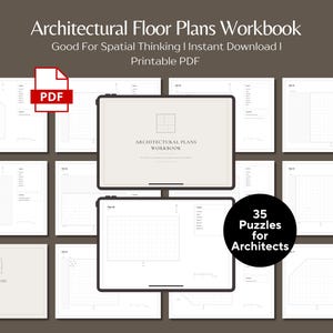 Architecture Plans Workbook Floor Plans E-Book Architectural Puzzles Printable Site Plan Practice PDF Architecture Students Workbook