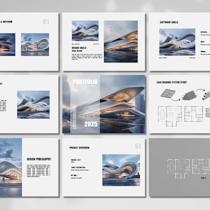 Architecture Portfolio Template Canva Architecture Template Project Presentation Competition Project Proposal Catalog Project Plans Sections
