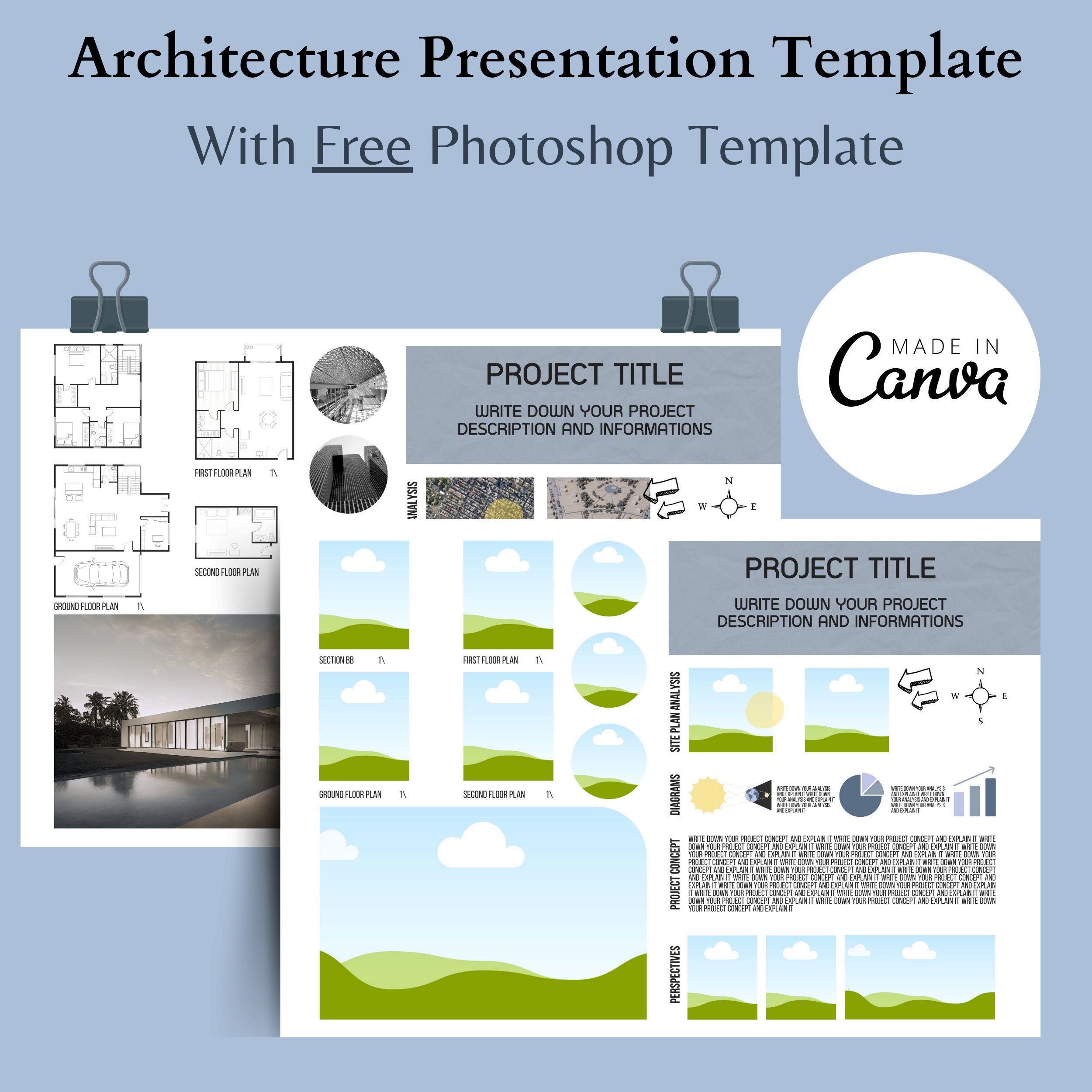 Architecture Poster Presentation Template Architecture Drawings Board ...