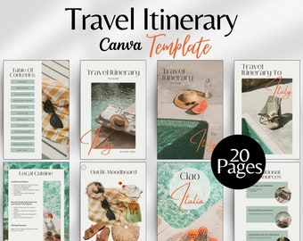 Travel Itinerary Template Printable Travel Guide Editable Trip Book Mobile Travel Programe Holiday Planner Vacation Guide Honeymoon Planner