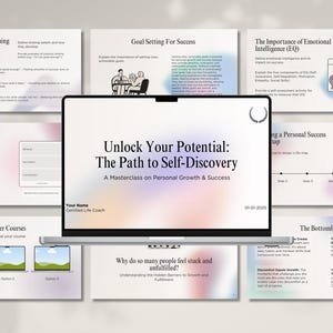Life Coach Webinar Canva Template: Online Course Slide Deck (1920x1080 px) Digital Download