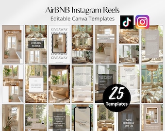 Szablony rolek na Instagramie AirBNB, marketing krótkometrażowy na Instagramie, szablony wynajmu mieszkań na TikToku, krótkie filmy AirBNB w serwisie Canva, klipy hotelowe