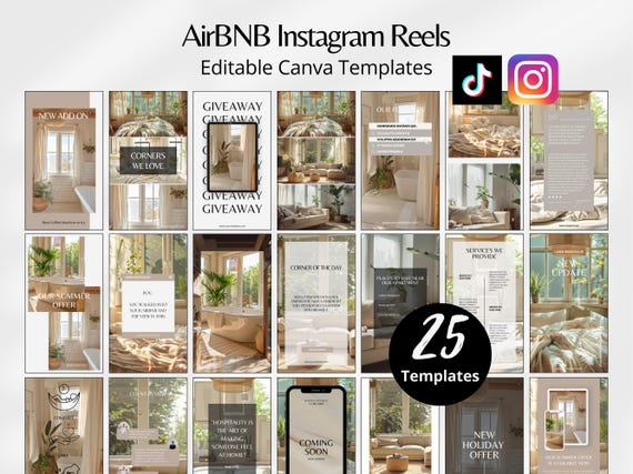 AirBNB Instagram Reels Template, Short Rental Instagram Marketing, Apartment Renting TikTok Template, AirBNB Short Video Canva, Hotel Clips