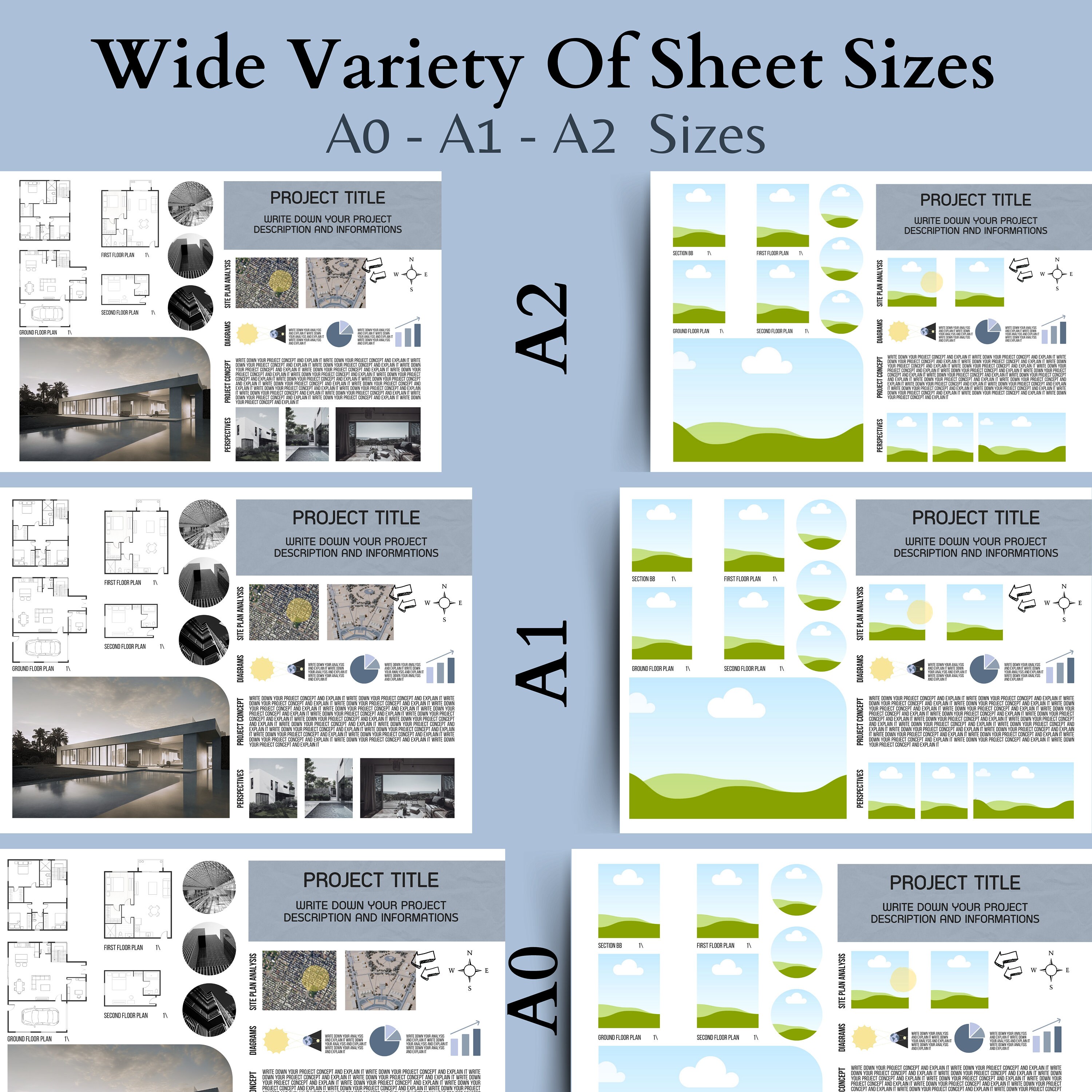 Architecture Presentation Board Templates Canva A1 Presentation Board  Layout Template 