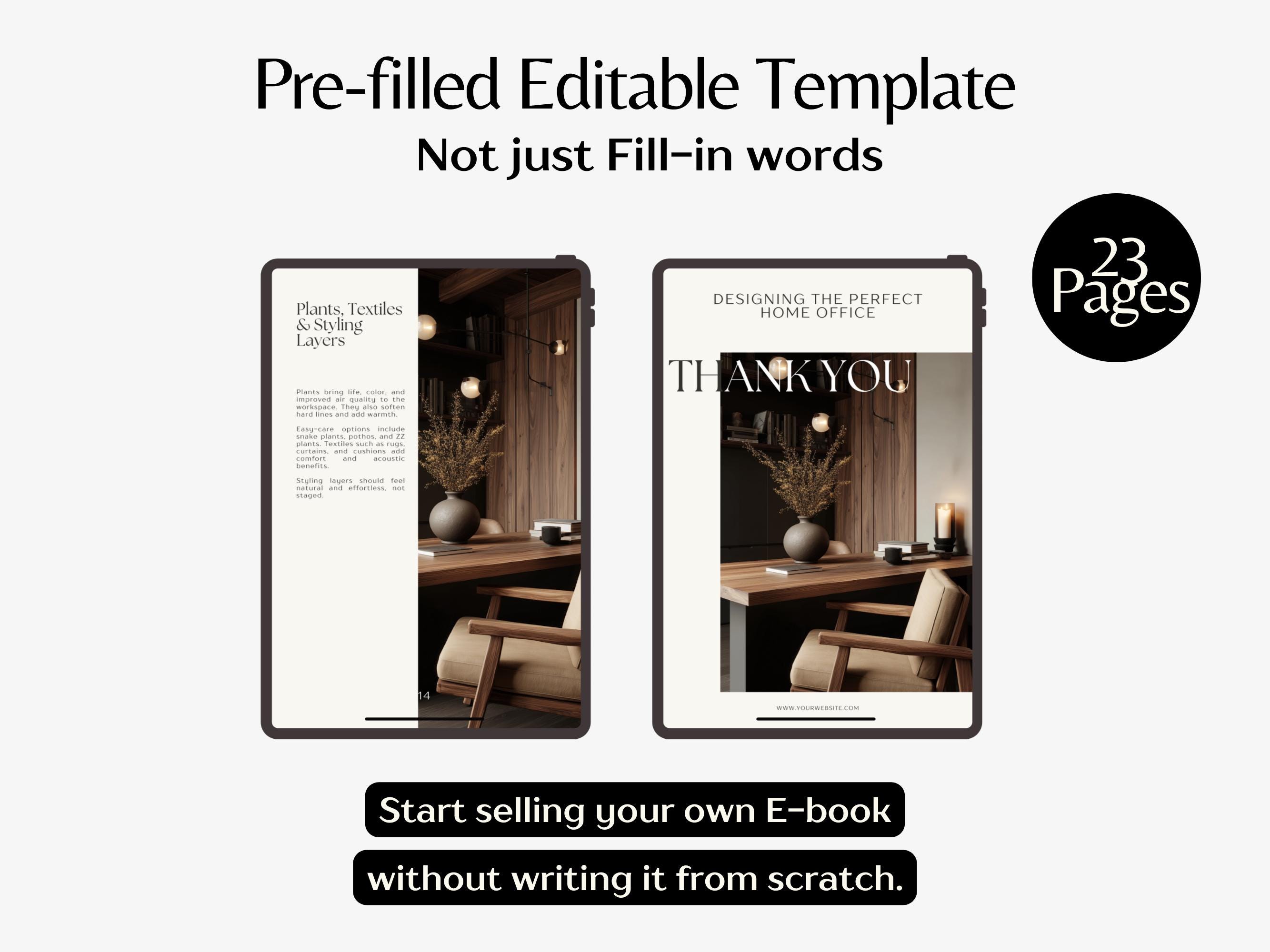 Interior Design Ebook, PLR Canva E-book, Home Office Ebook, Interior ...