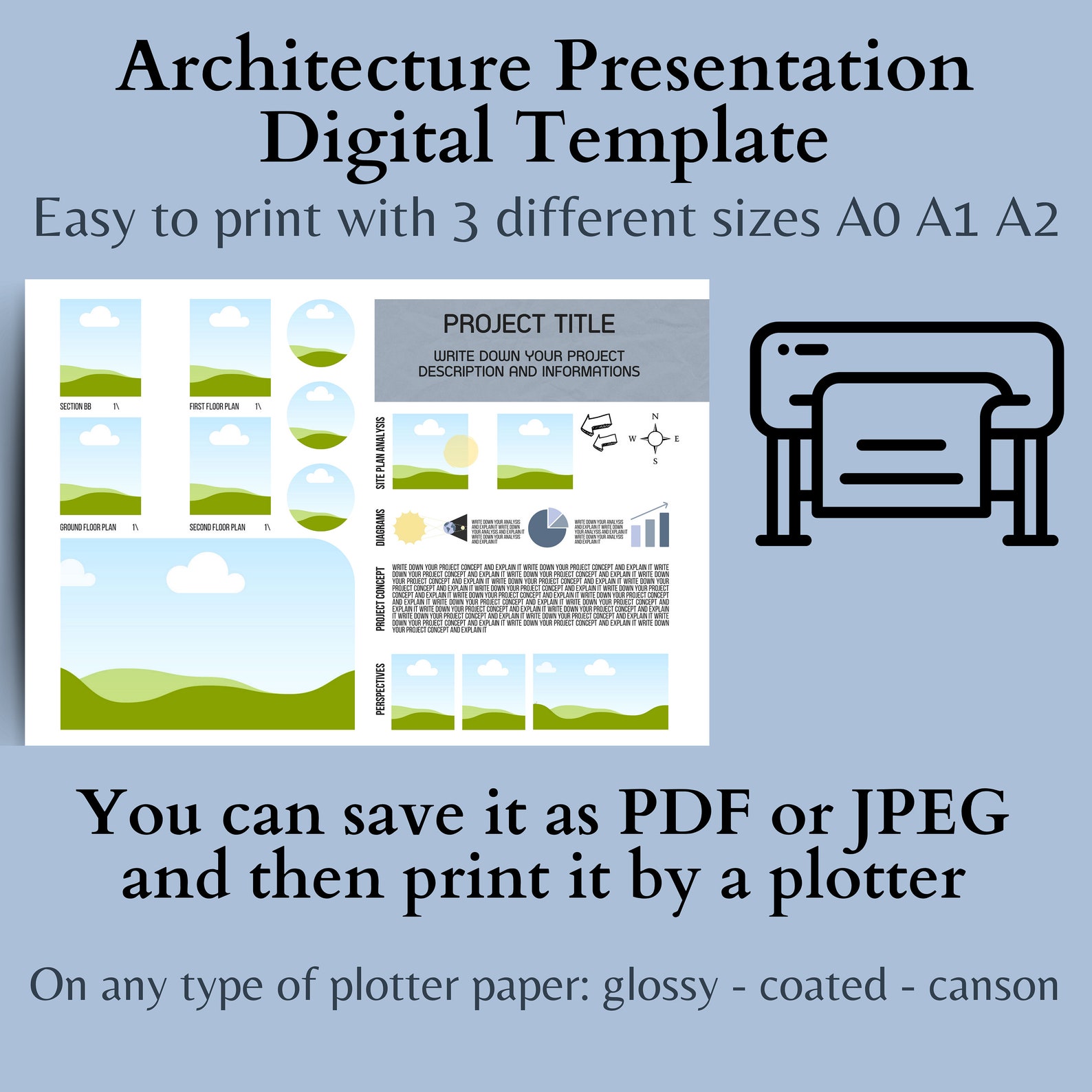 Architecture Poster Presentation Template Architecture Drawings Board ...