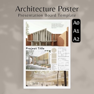 Architecture Presentation Board Template Architecture Poster Canva Template Editable Architecture A0 A1 A2 Sheet Design Project Proposal
