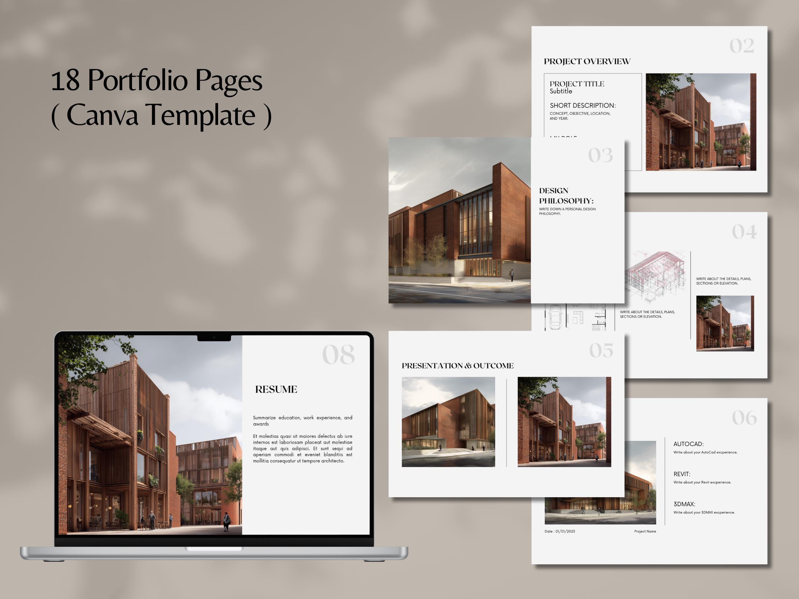 Architecture Portfolio Template, Minimalist Interior Design Canva ...