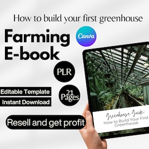 Modello di e-book PLR, e-book modificabile Canva, libro PLR sull'agricoltura, guida al corso, e-book di rivendita, reddito passivo online, libro modificabile con guida alla semina