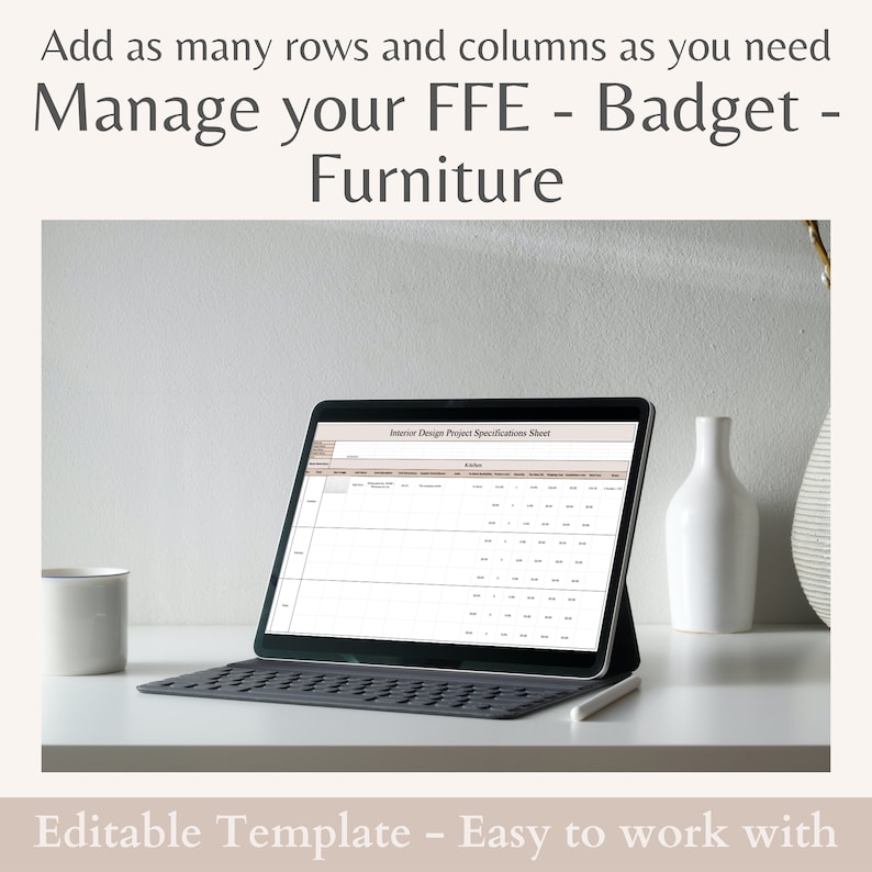 Interior Design Specifications Template Excel Template FFE Interior ...