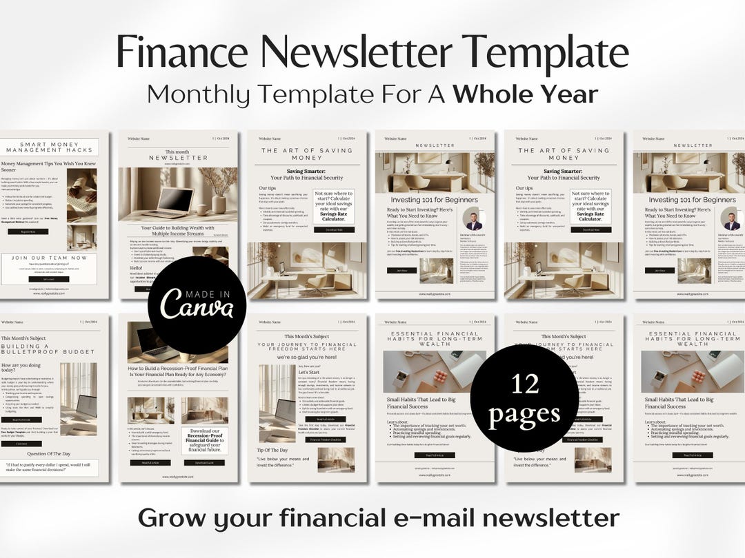 Finance Newsletter Editable Template, Financial Email List, Business ...