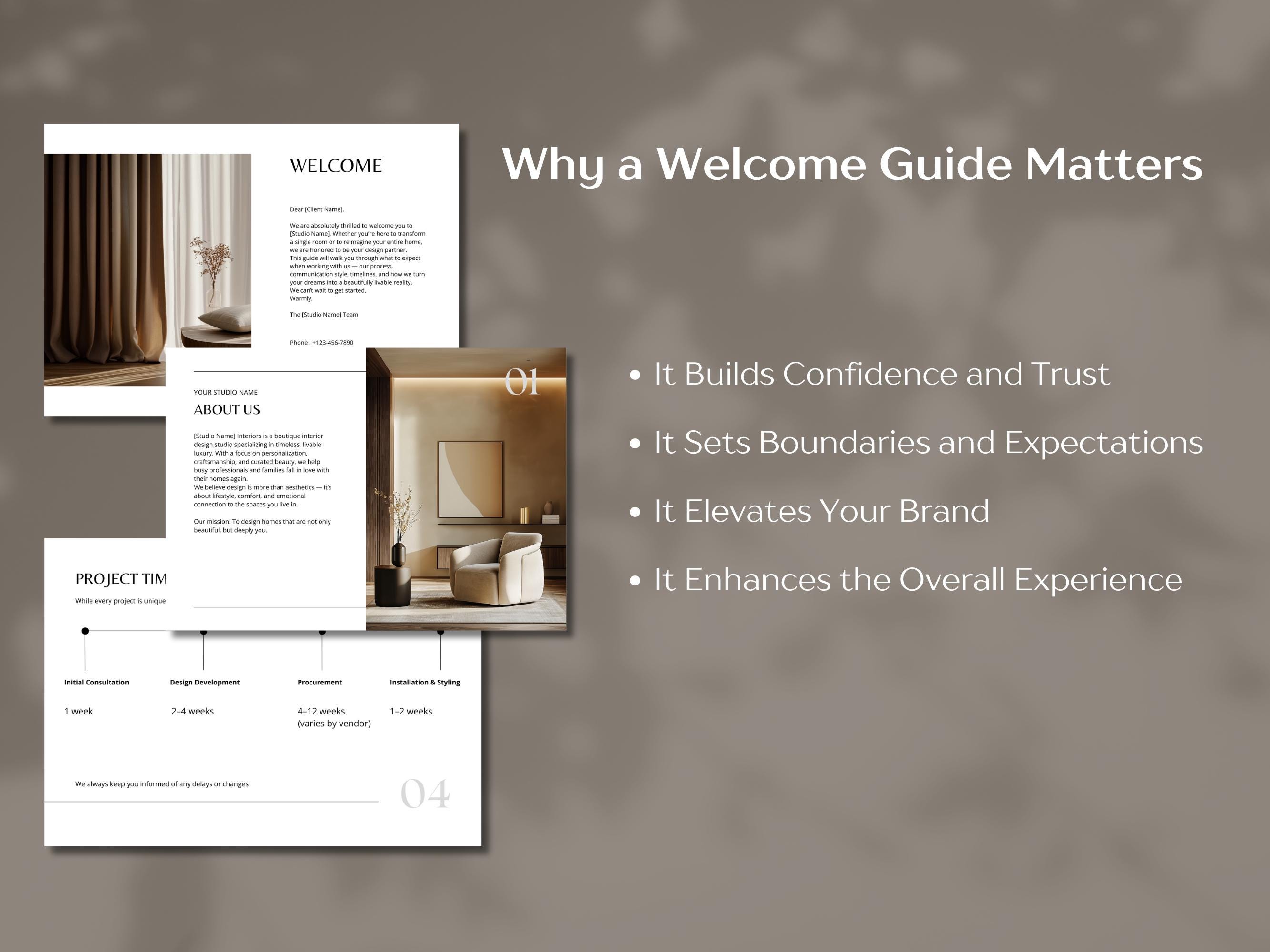 Interior Design Welcome Guide Template, Interior Design Client ...