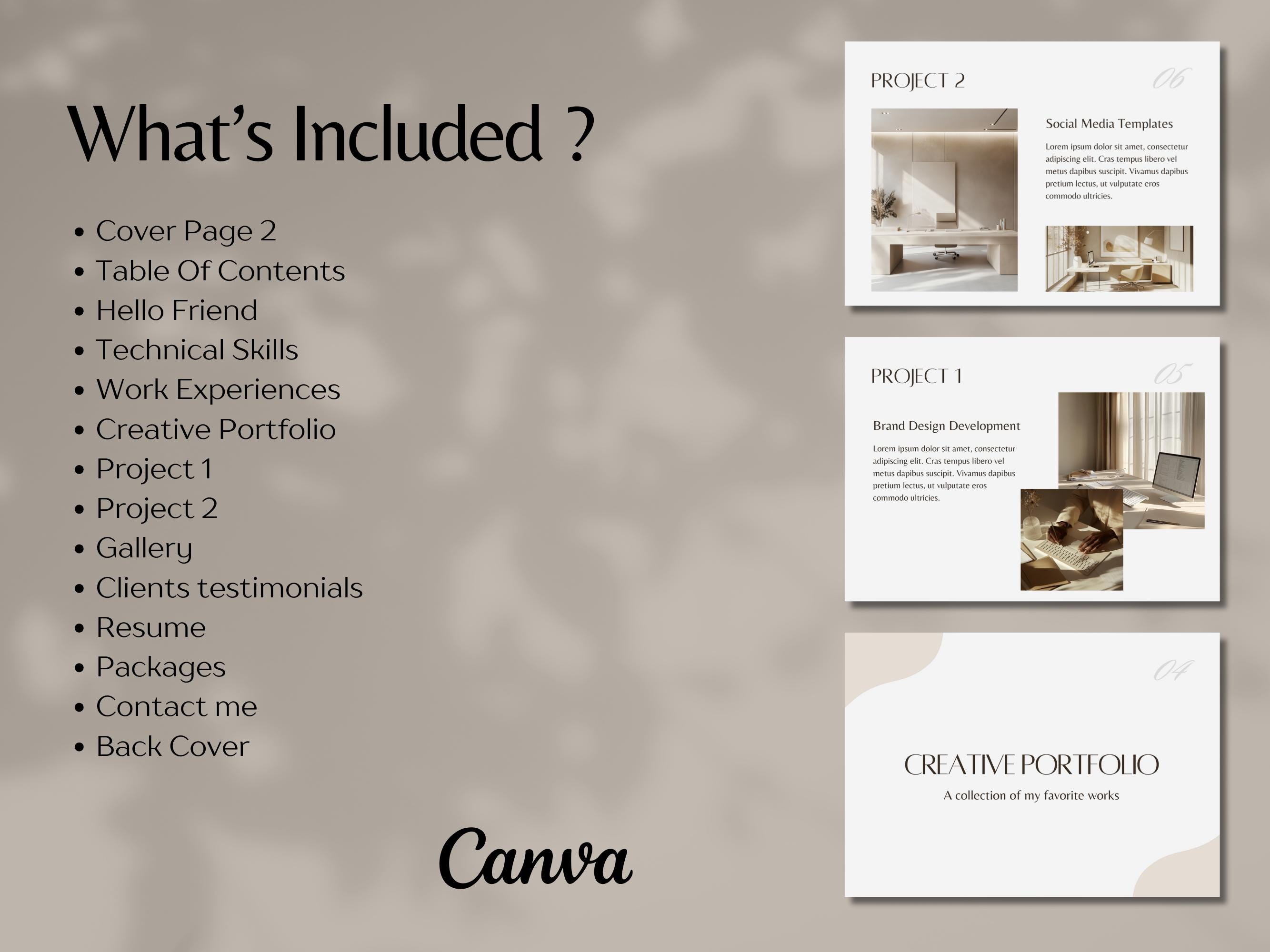 Editable Portfolio Template, Minimalist Freelancer Portfolio Canva ...