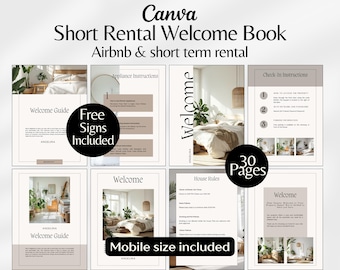 Airbnb Welcome Book Template Airbnb House Guide Editable Airbnb Signs Short Rental Guidebook Airbnb Host Printables Rent House Manual