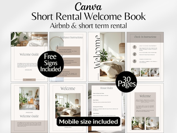 Airbnb Welcome Book Template Airbnb House Guide Editable Airbnb Signs Short Rental Guidebook Airbnb Host Printables Rent House Manual