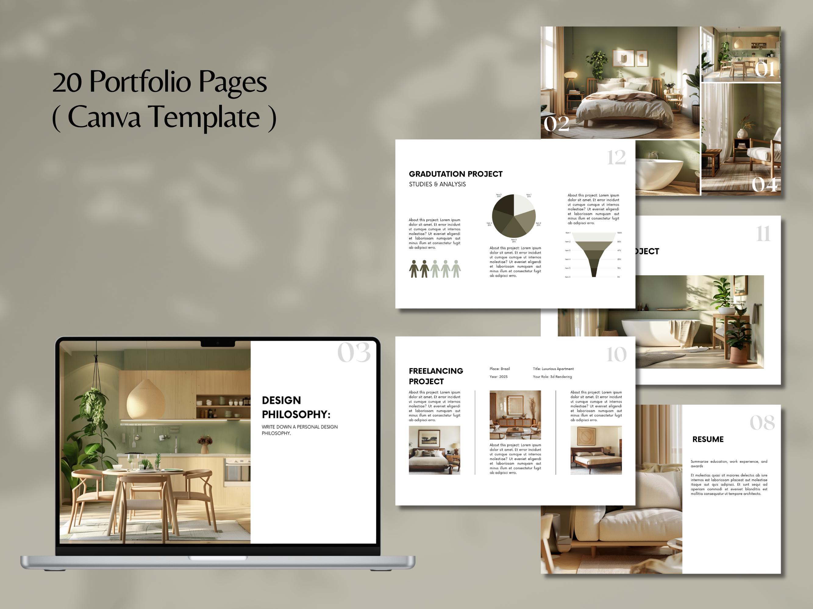 Interior Design Portfolio Template, Interior Design Canva Project ...