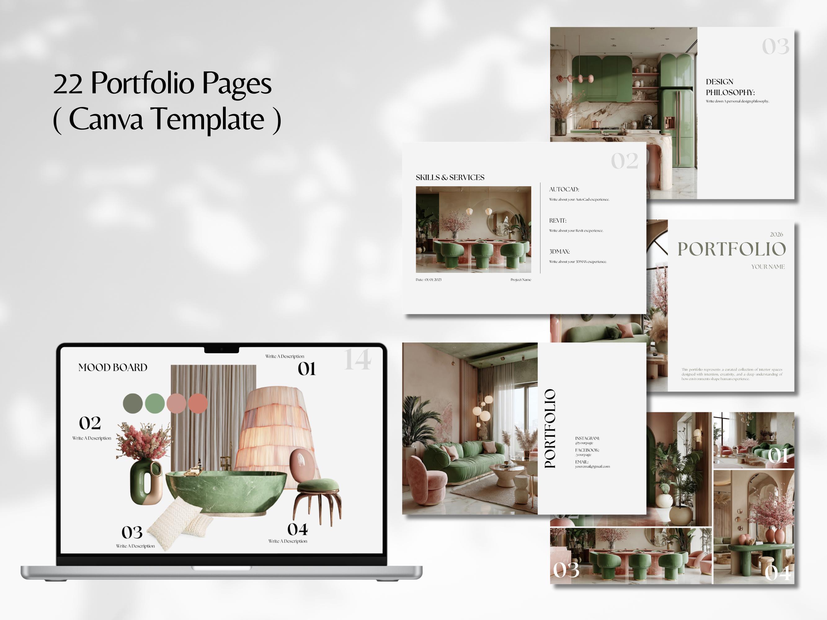Interior Design Portfolio Template, Luxury Interior Design Template ...